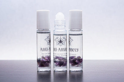 Spell Blessed Anti-Anxiety Oil Intention Manifestation Roller Ball Bottles - Black Magic Temple